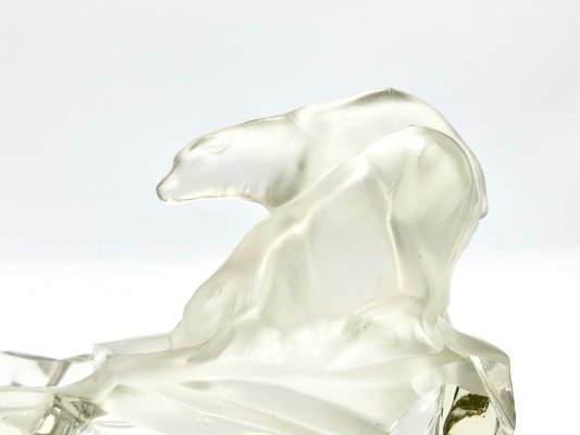 Art Deco Glass Polar Bear Ashtray attributed to Karel Zentner for Glasswork Libochovice, 1930s-ZCY-1704831