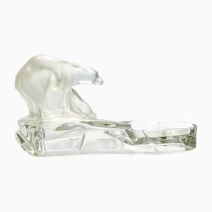 Art Deco Glass Polar Bear Ashtray attributed to Karel Zentner for Glasswork Libochovice, 1930s-ZCY-1704831