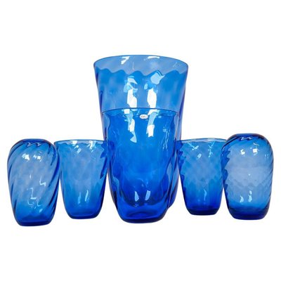 Art Deco Glass Sculptured Handcrafted Vases by Reijmyre, Sweden, 1930s, Set of 6-UYK-1371212