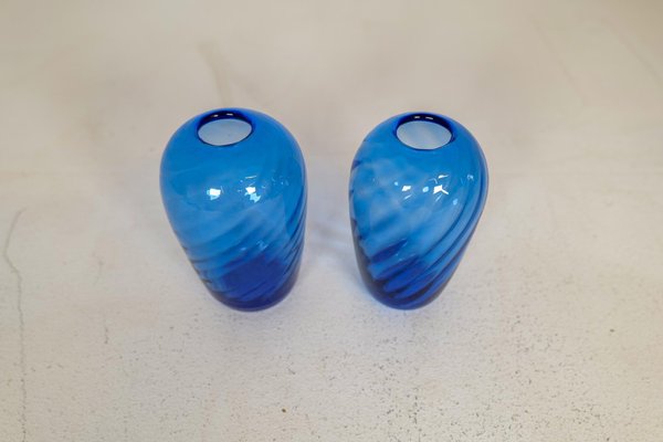 Art Deco Glass Sculptured Handcrafted Vases by Reijmyre, Sweden, 1930s, Set of 6-UYK-1371212