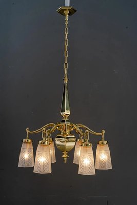 Art Deco Glass Shasdes Chandelier, Vienna, 1920s-SPD-1315011