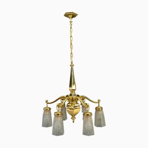 Art Deco Glass Shasdes Chandelier, Vienna, 1920s-SPD-1315011