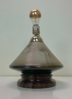 Art Deco Glass Table Lamp in Geometric Pattern with 2 Light Points, 1920s-WZZ-1450013