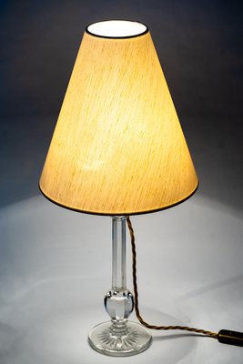 Art Deco Glass Table Lamp with Fabric Shade, 1920s-SPD-1438381