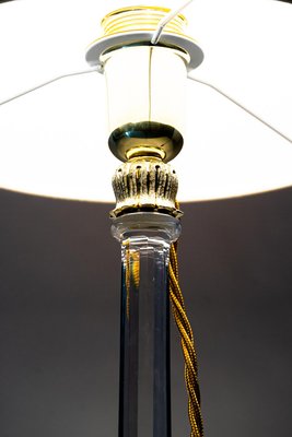 Art Deco Glass Table Lamp with Fabric Shade, 1920s-SPD-1438381