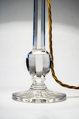 Art Deco Glass Table Lamp with Fabric Shade, 1920s-SPD-1438381