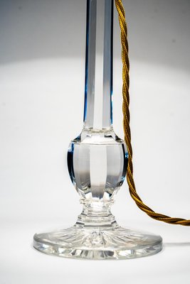 Art Deco Glass Table Lamp with Fabric Shade, 1920s-SPD-1438381