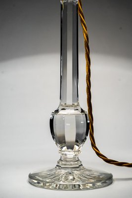 Art Deco Glass Table Lamp with Fabric Shade, 1920s-SPD-1438381