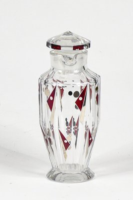 Art Deco Glass Vase with Silver Decorations by Karl Palda, 1930s-RAQ-1351485