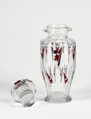 Art Deco Glass Vase with Silver Decorations by Karl Palda, 1930s-RAQ-1351485