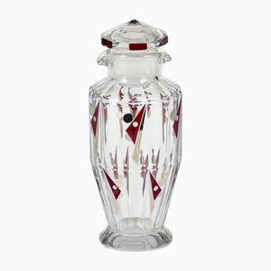 Art Deco Glass Vase with Silver Decorations by Karl Palda, 1930s-RAQ-1351485