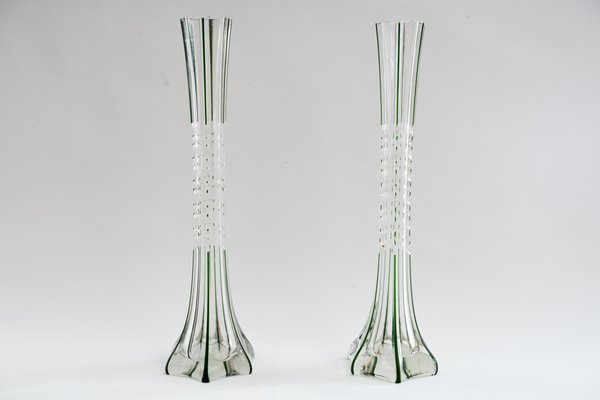 Art Deco Glass Vases, Vienna, 1920s, Set of 2-SPD-699163