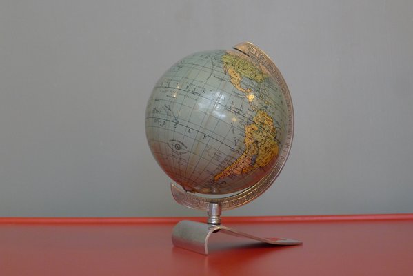 Art Deco Globe on Aluminum Stand from Columbus Oestergaard, 1950s-VRE-712967