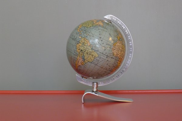 Art Deco Globe on Aluminum Stand from Columbus Oestergaard, 1950s-VRE-712967