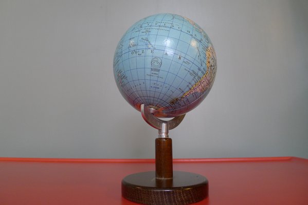 Art Deco Globe on Classic Dark Beech Stand from Columbus Oestergaard, 1970-VRE-712969