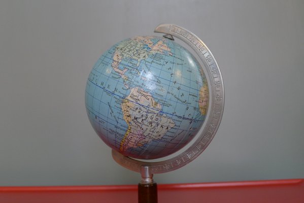 Art Deco Globe on Classic Dark Beech Stand from Columbus Oestergaard, 1970-VRE-712969