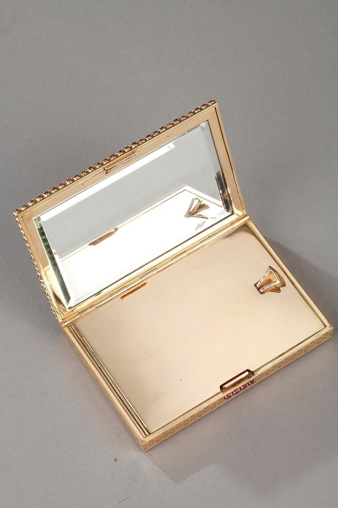 Art Deco Gold and Ruby Compact