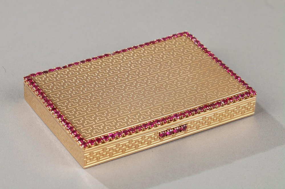 Art Deco Gold and Ruby Compact