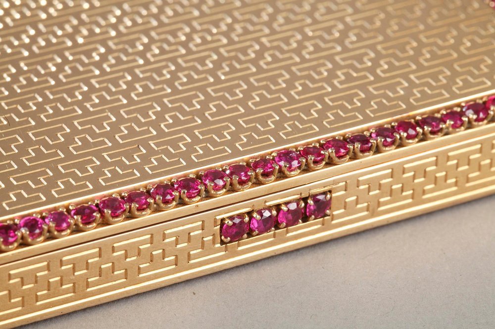 Art Deco Gold and Ruby Compact