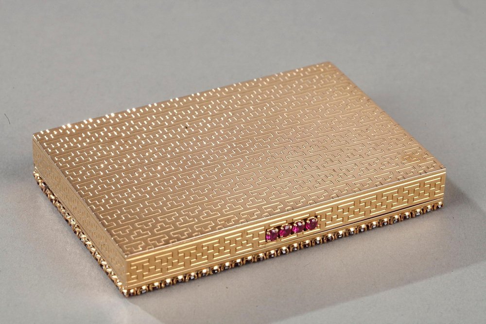 Art Deco Gold and Ruby Compact