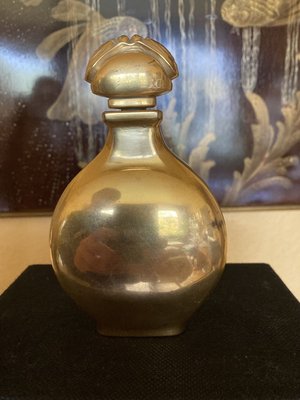 Art Deco Gold Glass Perfume Bottle from Caron Paris-XHV-899831