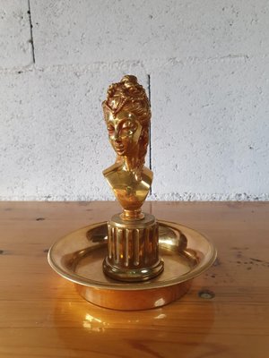 Art Deco Golden Bronze Ring Holder with Likeness of Marie Antoinette, 20th Century-UQL-941863