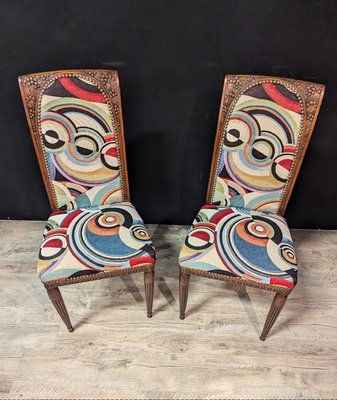 Art Deco Gondola Armchairs and Mahogany Chairs, 1920s, Set of 4-IBO-2022774