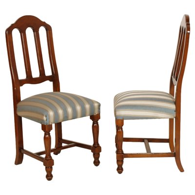 Art Deco Gothic Style Italian Solid Walnut Dining Chairs from Bassano Ebanistery, 1920s, Set of 6-NJV-709658