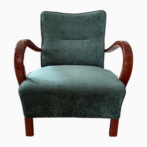 Art Deco Green Armchair, 1920s-OXJ-1719485