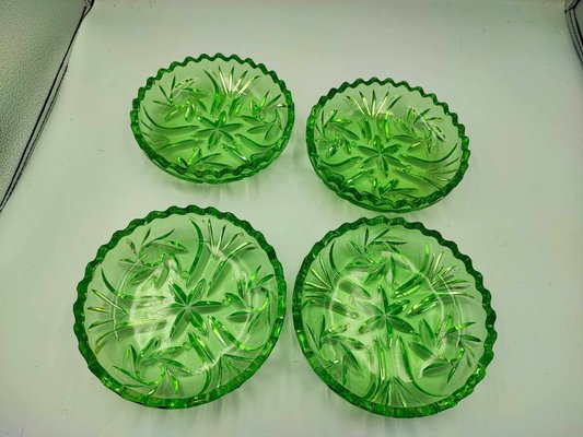 Art Deco Green Bowls from Niemen Steelworks, 1930s, Set of 4-CAQ-1794206