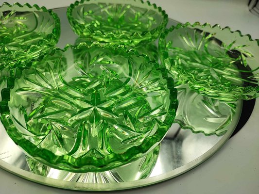 Art Deco Green Bowls from Niemen Steelworks, 1930s, Set of 4-CAQ-1794206