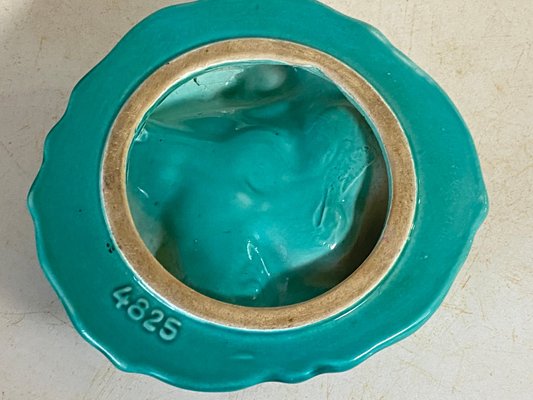 Art Deco Green Ceramic Ashtray, 1940s-UR-1792659