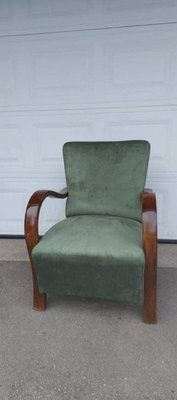 Art Deco Green Lounge Chairs, 1920s, Set of 2-OXJ-1180599