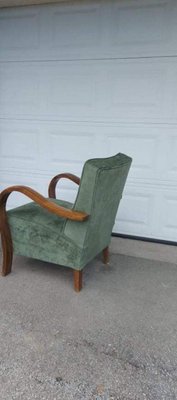 Art Deco Green Lounge Chairs, 1920s, Set of 2-OXJ-1180599