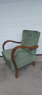 Art Deco Green Lounge Chairs, 1920s, Set of 2-OXJ-1180599