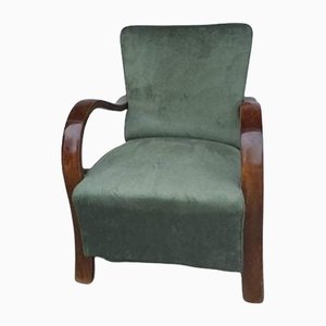 Art Deco Green Lounge Chairs, 1920s, Set of 2-OXJ-1180599