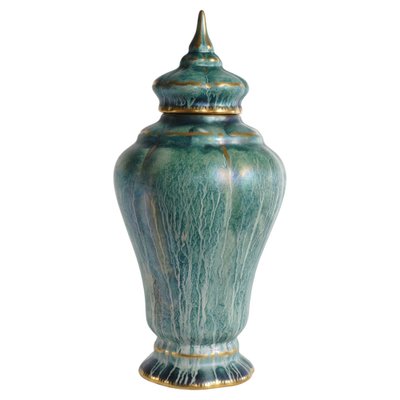 Art Deco Green Lustre Glaze Lidded Vase by Josef Ekberg for Gustavsberg, 1920s-RUK-1758067