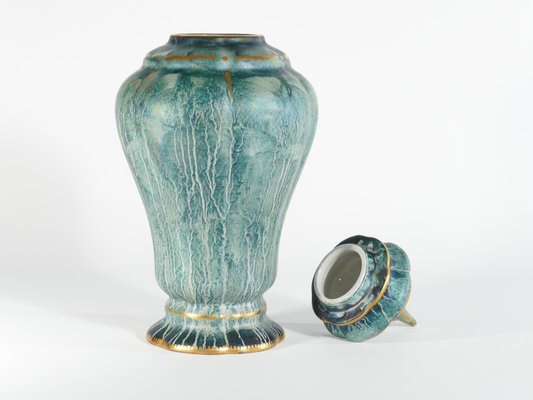 Art Deco Green Lustre Glaze Lidded Vase by Josef Ekberg for Gustavsberg, 1920s-RUK-1758067