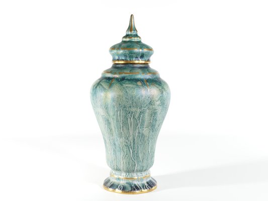 Art Deco Green Lustre Glaze Lidded Vase by Josef Ekberg for Gustavsberg, 1920s-RUK-1758067