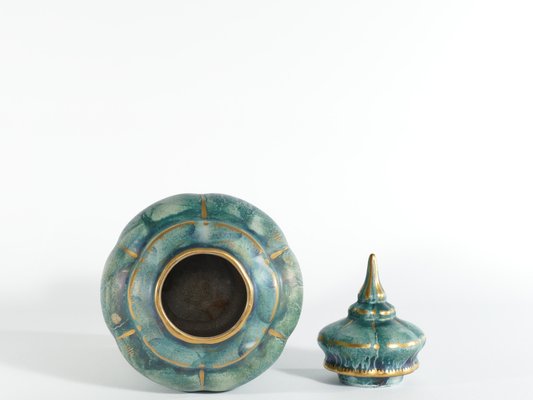 Art Deco Green Lustre Glaze Lidded Vase by Josef Ekberg for Gustavsberg, 1920s-RUK-1758067