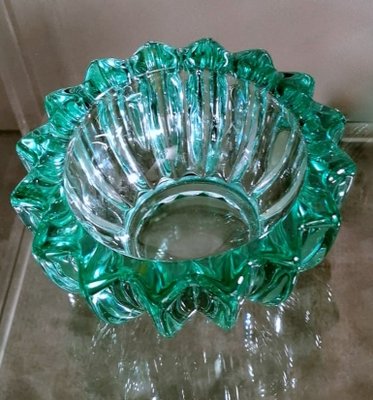 Art Deco Green Molded Glass Bowl by Pierre Davesn, 1930s-QRS-1800971