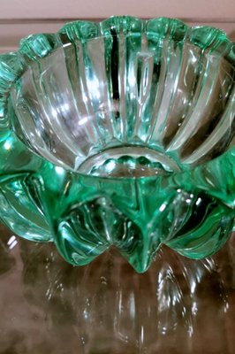 Art Deco Green Molded Glass Bowl by Pierre Davesn, 1930s-QRS-1800971