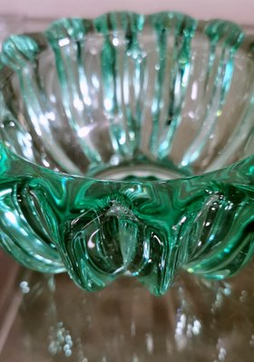 Art Deco Green Molded Glass Bowl by Pierre Davesn, 1930s-QRS-1800971