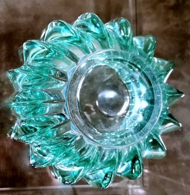 Art Deco Green Molded Glass Bowl by Pierre Davesn, 1930s-QRS-1800971