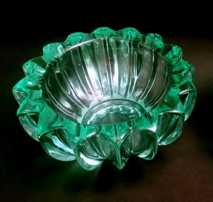 Art Deco Green Molded Glass Bowl by Pierre Davesn, 1930s-QRS-1800971