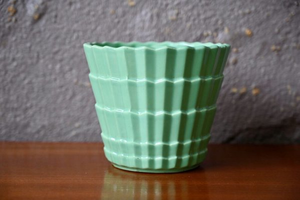 Art Deco Green Pot from Saint Clément, 1930s-AIU-1798087