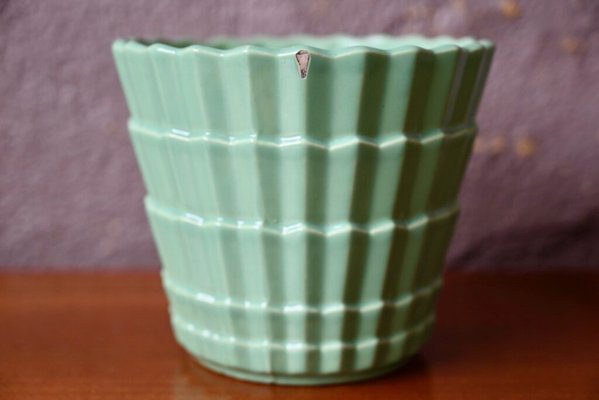 Art Deco Green Pot from Saint Clément, 1930s-AIU-1798087