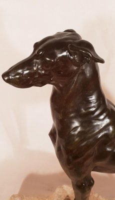 Art Deco Greyhound Sculpture by Jules Edmond Masson for Max Le Verrier, 1930s-AWH-778179