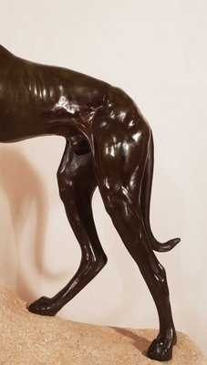 Art Deco Greyhound Sculpture by Jules Edmond Masson for Max Le Verrier, 1930s-AWH-778179