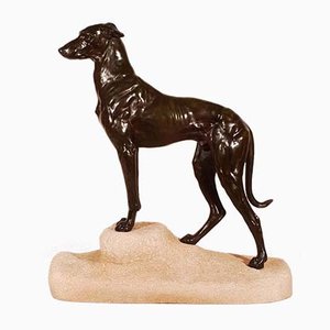 Art Deco Greyhound Sculpture by Jules Edmond Masson for Max Le Verrier, 1930s-AWH-778179